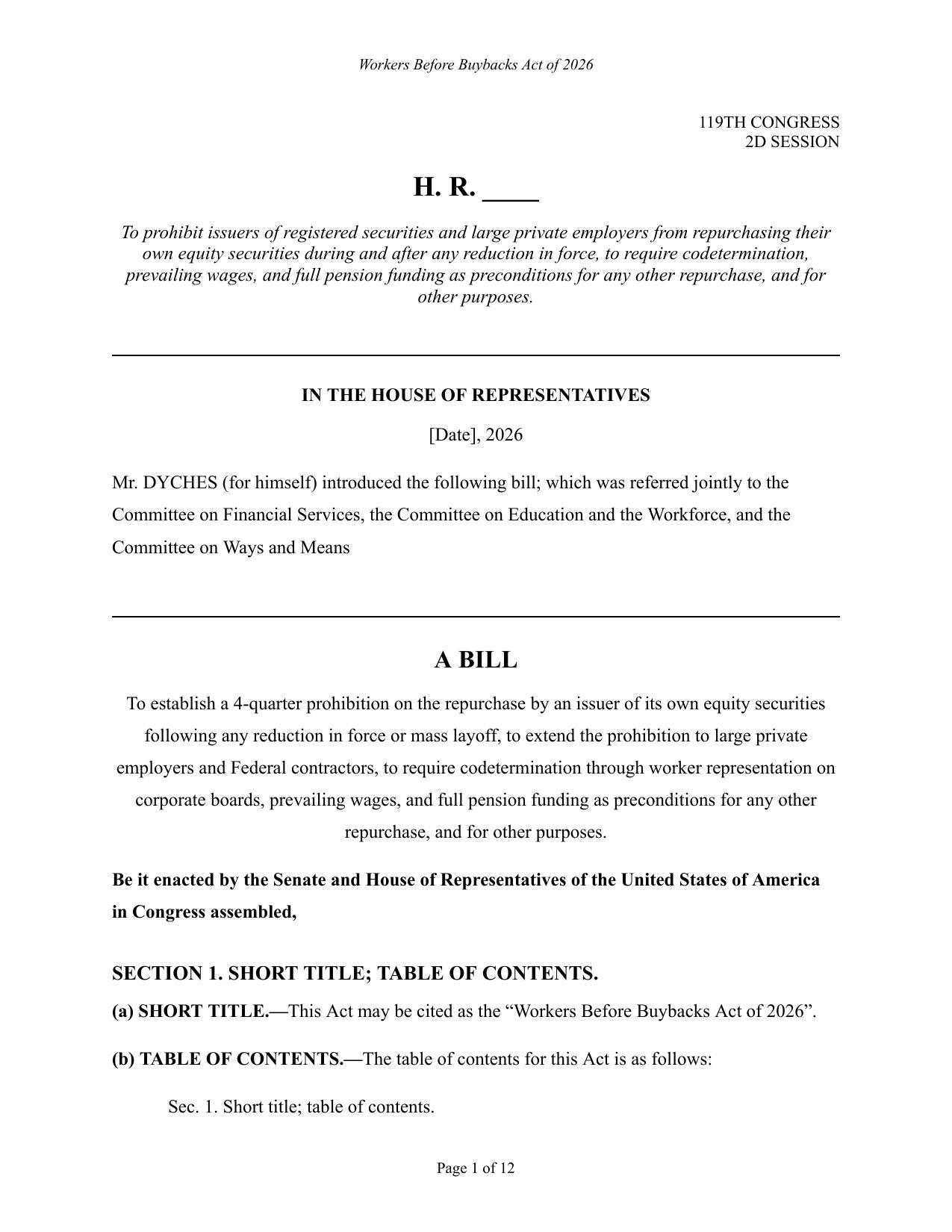 Workers Before Buybacks Act thumbnail